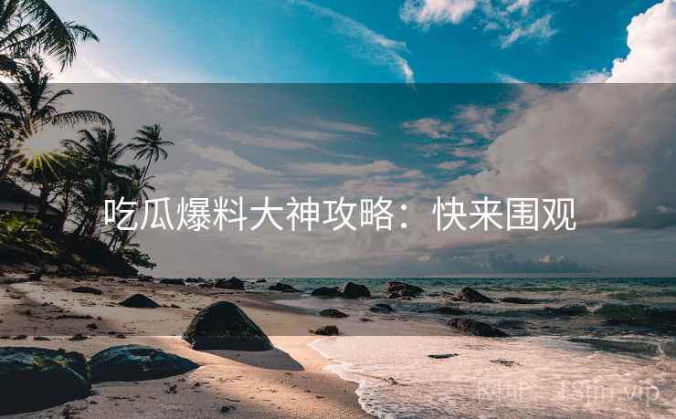 吃瓜爆料大神攻略：快来围观