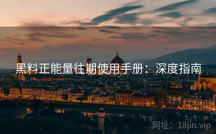 黑料正能量往期使用手册：深度指南