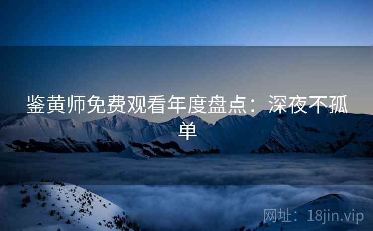 鉴黄师免费观看年度盘点：深夜不孤单